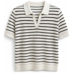 Polo Maille Ajourée Rayé TOM TAILOR | Style Marinière