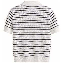 Polo Maille Ajourée Rayé TOM TAILOR | Style Marinière 2