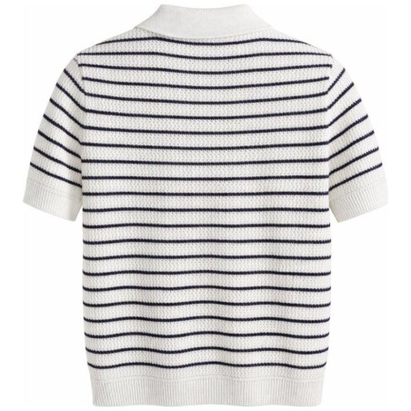Polo Maille Ajourée Rayé TOM TAILOR | Style Marinière