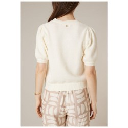 Pull Nevalia PU W Deeluxe – Ivoire Crop à Manches Bouffantes 2