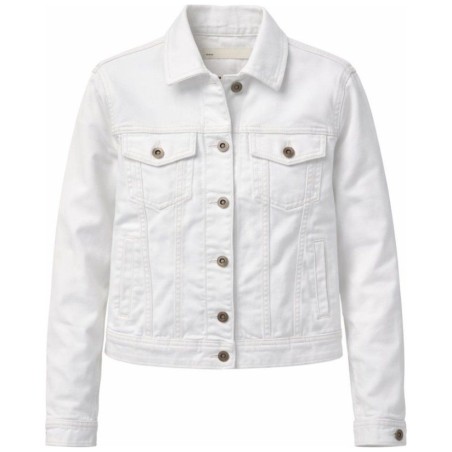 Veste en Jean Blanc TOM TAILOR | Coupe Ajustée Femme