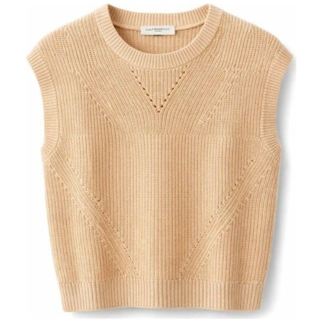 Pull Sans Manches Col Rond Femme Sable – Mise au Green