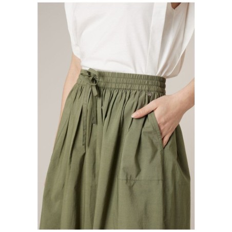 Jupe Midi Broderie Anglaise Vert Kaki — Fynch Hatton