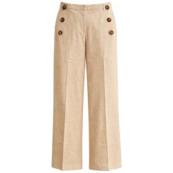Pantalon Sable Taille Haute Coupe Large | Style Nautique