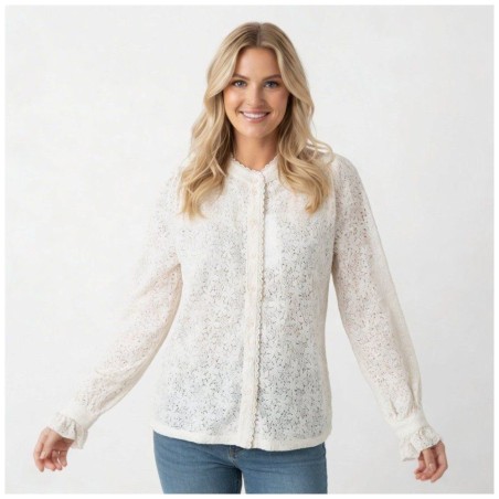 Chemise Dentelle Blanche Jagger - Grace & Mila | Romantique