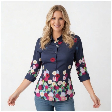 Chemisier Albane Loose Marine - La Cible Rouge