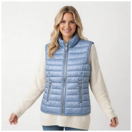 Doudoune Sans Manches Peony Bleu Ciel - Style Casual Chic