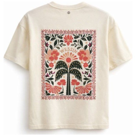 T-shirt Femme Coton SEA BARRIER Casa W - Col V Brodé