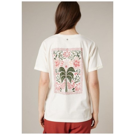 T-shirt Femme Coton SEA BARRIER Casa W - Col V Brodé