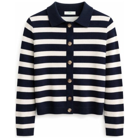 Cardigan Femme Rayé Boutonné | Mise au Green