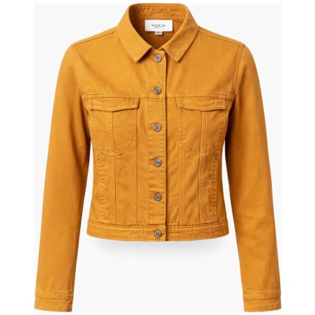 Blouson Denim Jaune Moutarde Coupe Ajustée — Le Petit Baigneur
