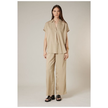Blouse NOEFI BL W Deeluxe – Rayures Beige Oversize