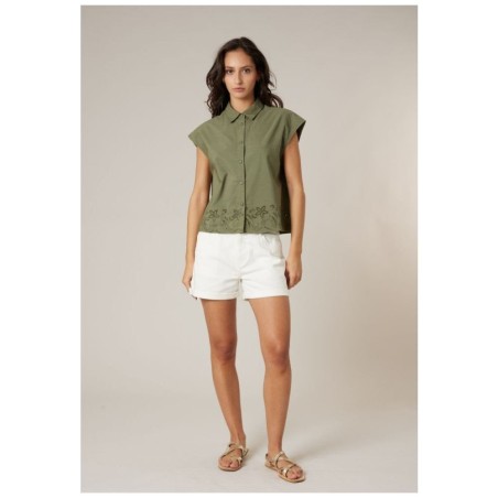 Chemise Crop Femme Kaki Deeluxe LORDIA BL W