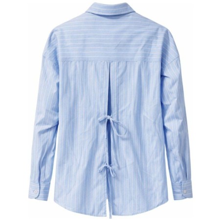 Chemise Rayures Bleues Manches Longues Oversize