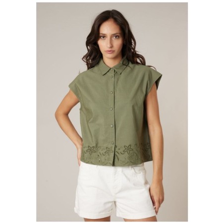Chemise Crop Femme Kaki Deeluxe LORDIA BL W
